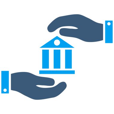 Banka hizmet düz vektör simgesi