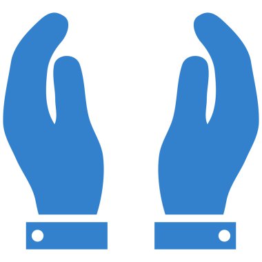 Bakım el düz vektör simgesi