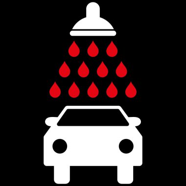 Araba duş düz vektör simgesi