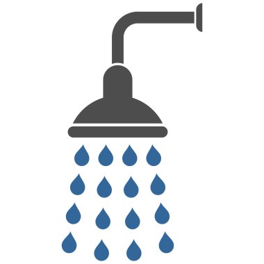 Duş düz vektör simgesi