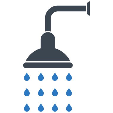 Duş düz vektör simgesi