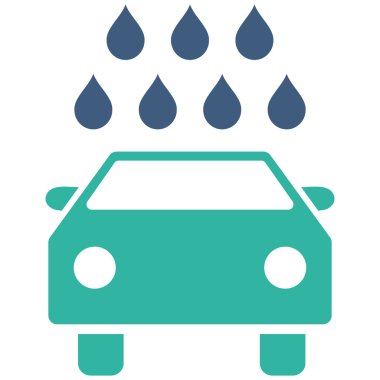 Araba duş düz vektör simgesi