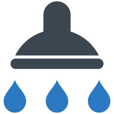 Duş düz vektör simgesi