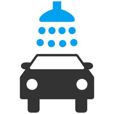 Araba duş düz vektör simgesi