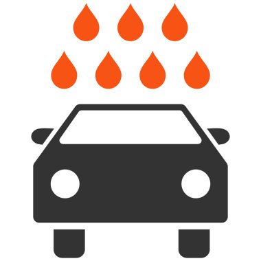 Araba duş düz vektör simgesi