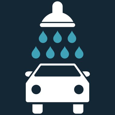 Araba duş düz vektör simgesi