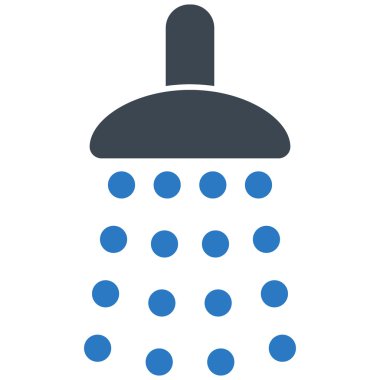 Duş düz vektör simgesi