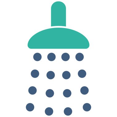 Duş düz vektör simgesi