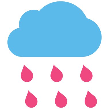 Yağmur bulutu düz vektör simgesi