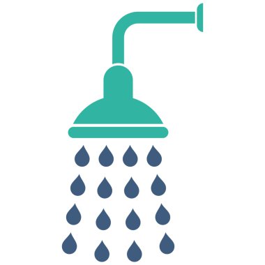 Duş düz vektör simgesi