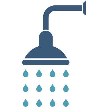 Duş düz vektör simgesi