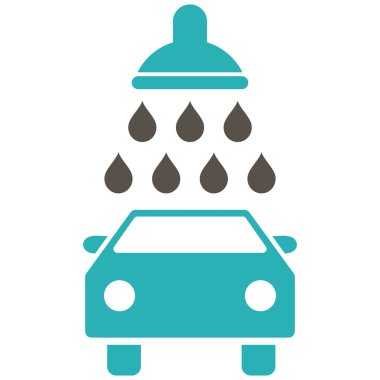 Araba duş düz vektör simgesi