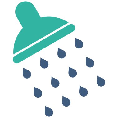 Duş düz vektör simgesi