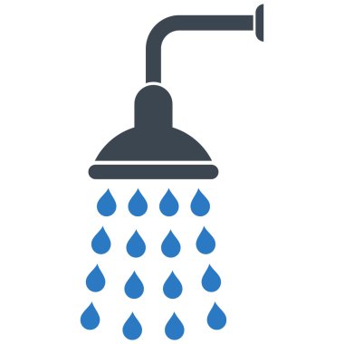 Duş düz vektör simgesi