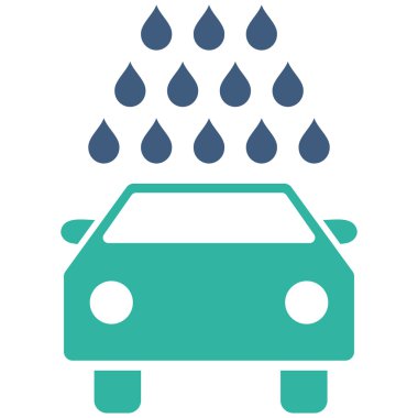Oto yıkama düz vektör simgesi
