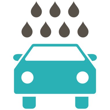 Araba duş düz vektör simgesi