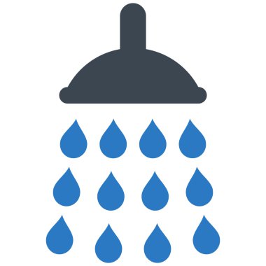 Duş düz vektör simgesi