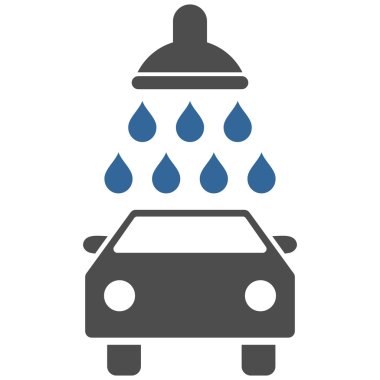 Araba duş düz vektör simgesi