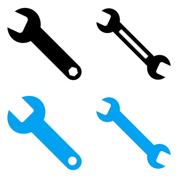 Wrench Flat Vector Symbols — Stock Vector