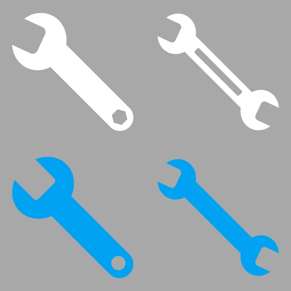 Wrench Flat Vector Symbols — Stock Vector