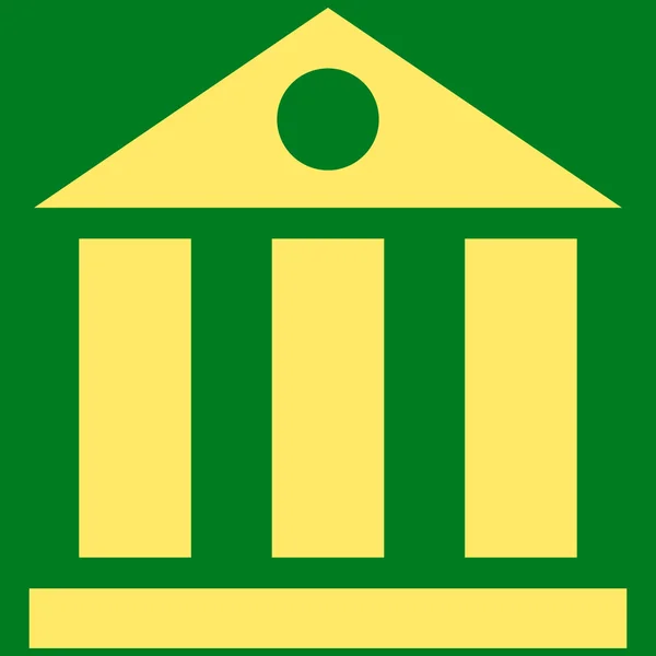 Banco edificio plano vector símbolo — Vector de stock