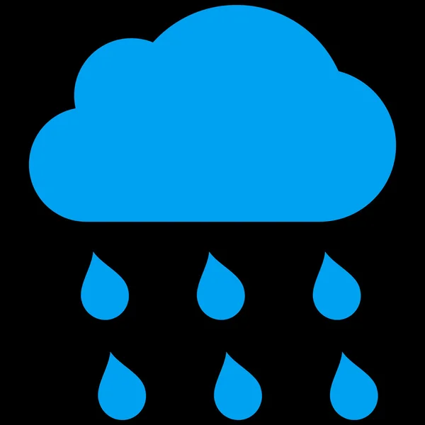 Regn moln platta vektor Symbol — Stock vektor