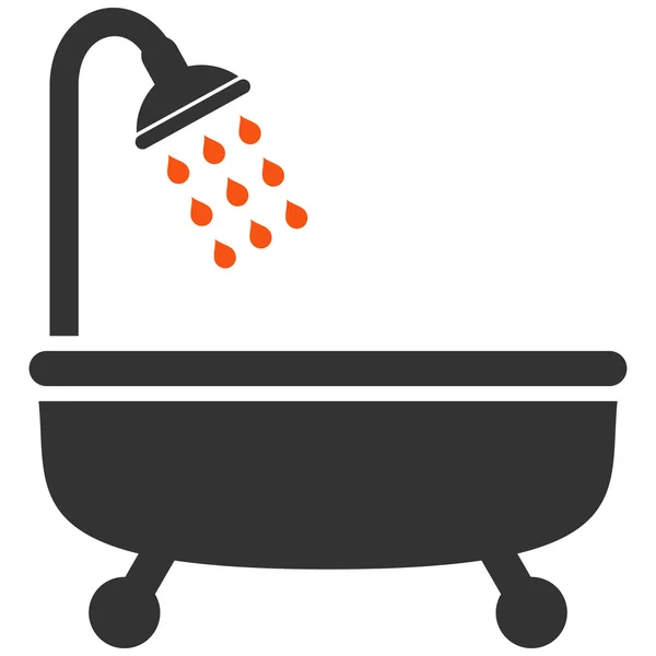 Shower Bath Flat Vector Symbol — Stock Vector