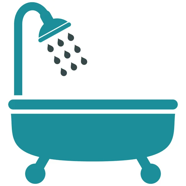 Baño de ducha Vector plano Símbolo — Vector de stock