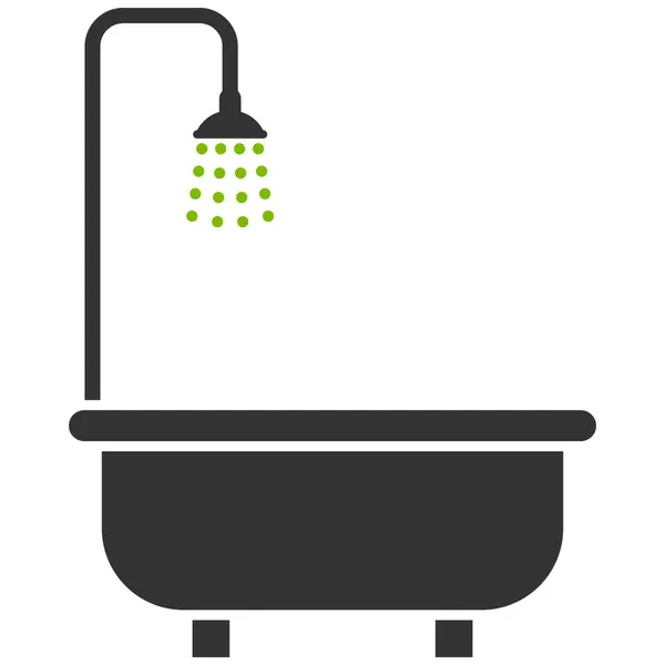 Shower Bath Flat Vector Symbol — Stock Vector