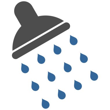 Duş düz vektör simgesi