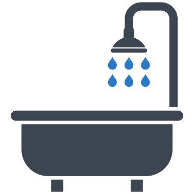 Duş banyo düz vektör simgesi