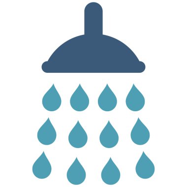 Duş düz vektör simgesi