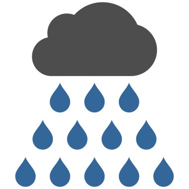 Yağmur bulutu düz vektör simgesi