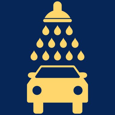 Araba duş düz vektör simgesi