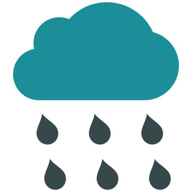 Yağmur bulutu düz vektör simgesi