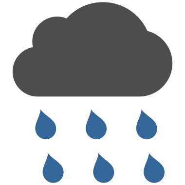 Yağmur bulutu düz vektör simgesi