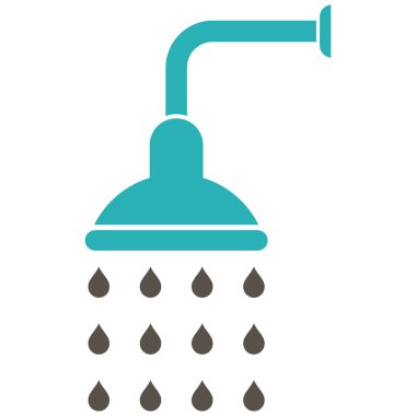 Duş düz vektör simgesi