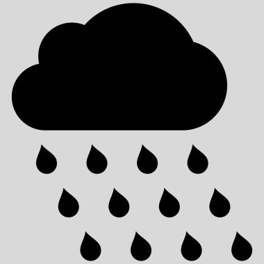 Yağmur bulutu düz vektör simgesi