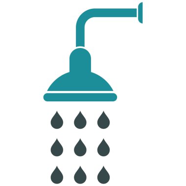 Duş düz vektör simgesi