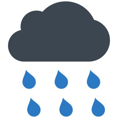 Yağmur bulutu düz vektör simgesi