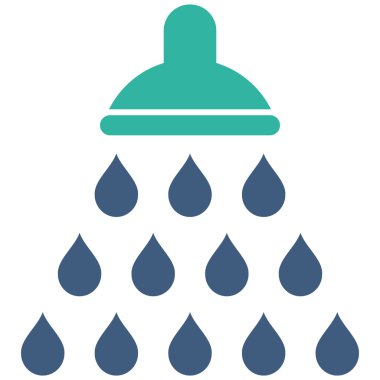 Duş düz vektör simgesi