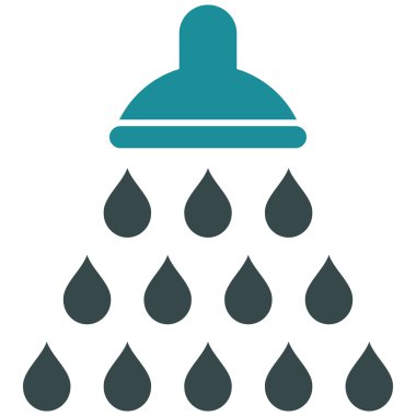 Duş düz vektör simgesi