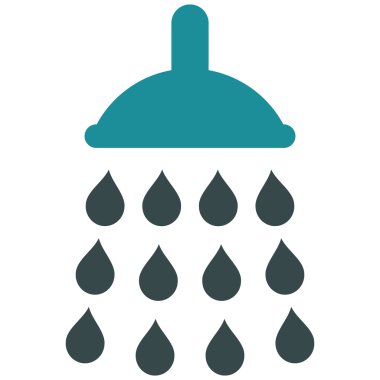 Duş düz vektör simgesi