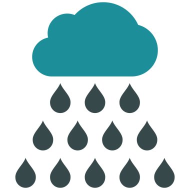 Yağmur bulutu düz vektör simgesi
