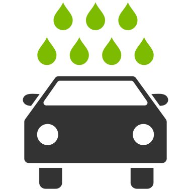 Araba duş düz vektör simgesi