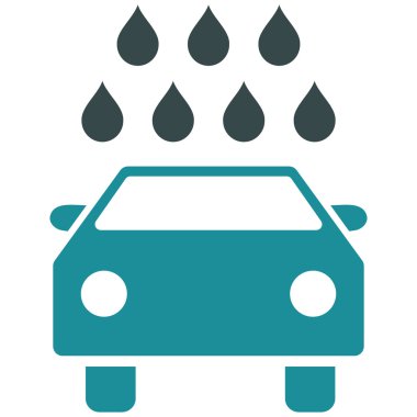 Araba duş düz vektör simgesi