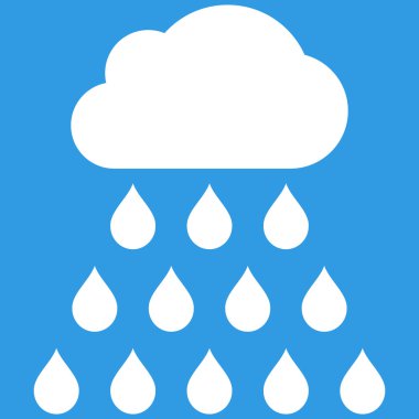 Yağmur bulutu düz vektör simgesi