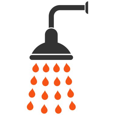 Duş düz vektör simgesi