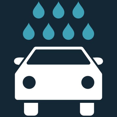 Araba duş düz vektör simgesi