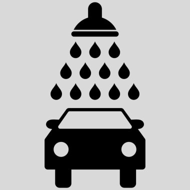 Araba duş düz vektör simgesi